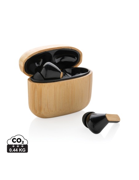 Auricolari TWS in plastica riciclata RCS e bambù Auricolari TWS in plastica riciclata RCS e bambù